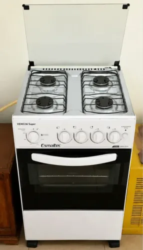 Fogão 4 Bocas Branco Esmaltec Veneza Super