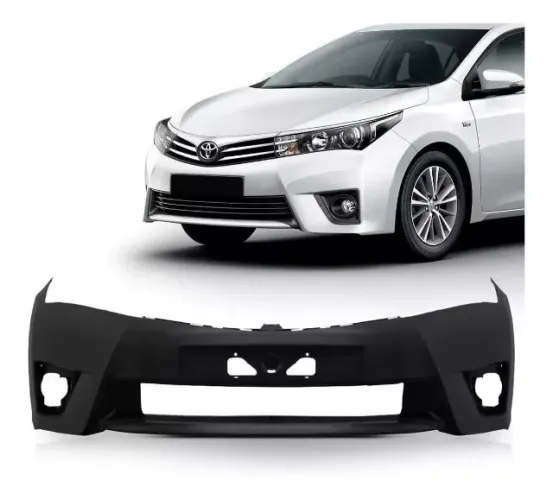 Parachoque Toyota Corolla 2015 à 2017 Preto Liso (Furo Farol Auxiliar) - Lumax