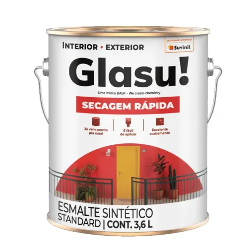 Esmalte Fosco Sintético Suvinil Glasu 3,6 tipo Coralit Branco Neve