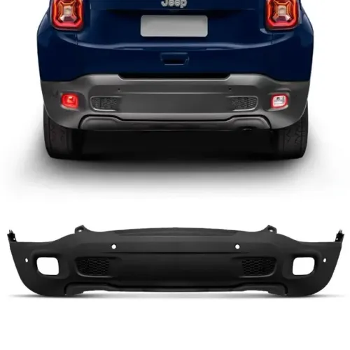 Parachoque Jeep Renegade 2015 à 2021 - Traseiro Preto Texturizado - Loma Plast