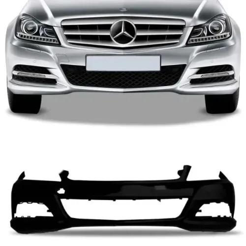 Parachoque Mercedes Benz Classe C Sport 2012 à 2015 - Furo Farol Auxiliar - Preto - TYG