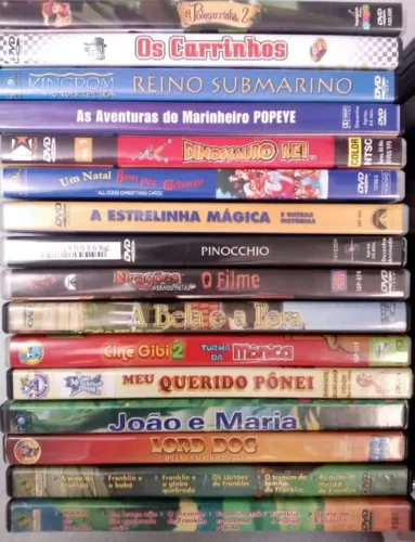 31 DVDs infantis e 1 evangélico - originais com aparelho de DVD