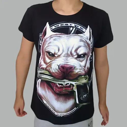 Camisa com Estampa Pitbull