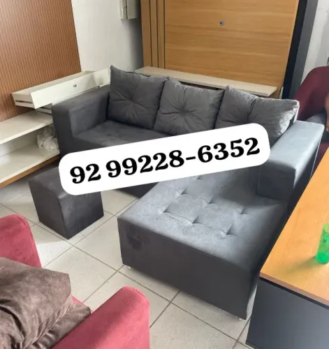 Sofá chayse com puff - entrega imediata