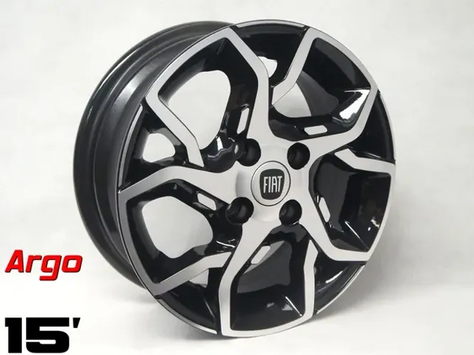 Roda aro 15 Fiat argo abarth preta com diamantado jogo novo