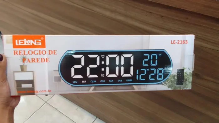 Relógio lelong le 2163 Digital Oval Parede Mesa Academia Números Grandes 