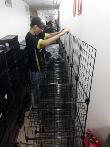 Montagem e desmontagem de prateleiras e balcões aramados