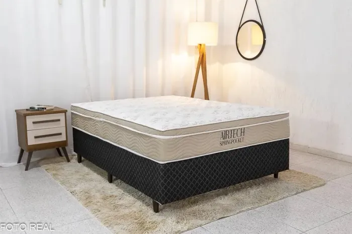 Colchão Casal Airtech Ortobom + Base Box rf443