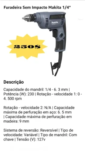 Furadeira/parafusadeira Makita