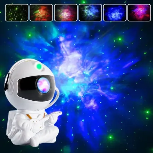 Projetor De Luzes Estrelas Galáxia Astronauta Com Controle