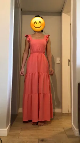Vestido longo verão coral