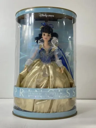 BONECA BARBIE BRANCA DE NEVE PRINCESA DISNEY STORE CAIXA VIRA LUMINÁRIA LACRADA NOVA