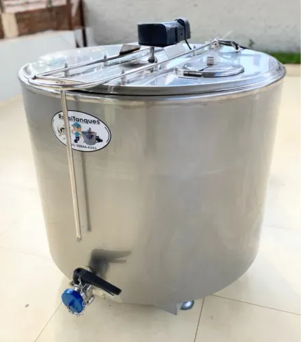 Tanque Tina Misturador 300 Litros Inox Refrigeração Leite 220v Com Garantia Caldasas Sucos
