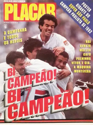 Revista Pôster Placar - São Paulo Futebol Clube - Tricolor Campeão Paulista 1992 