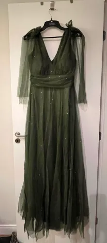 Vestido Longo de Festa - verde oliva