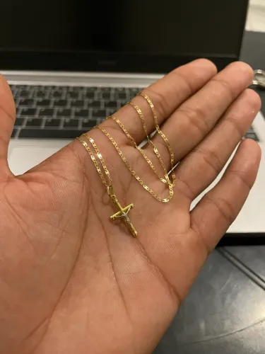 Corrente em Ouro 18k, modelo Piastrine, 62cm 