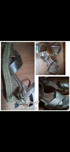 Sandália Feminina Beira Rio Dourada Tamanho 37