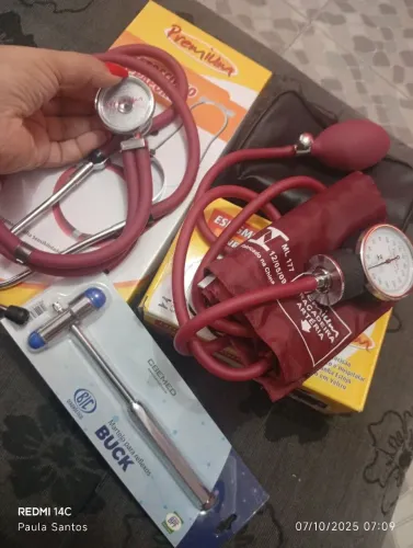 Esfigmomanômetro + Estetoscópio Completo Marsala NUNCA USADO NA CAIXA BRINDE MARTELINHO 