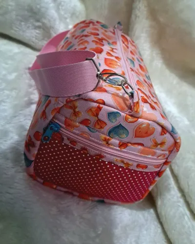 Bolsa/Sacola de Academia Rosa com Detalhes