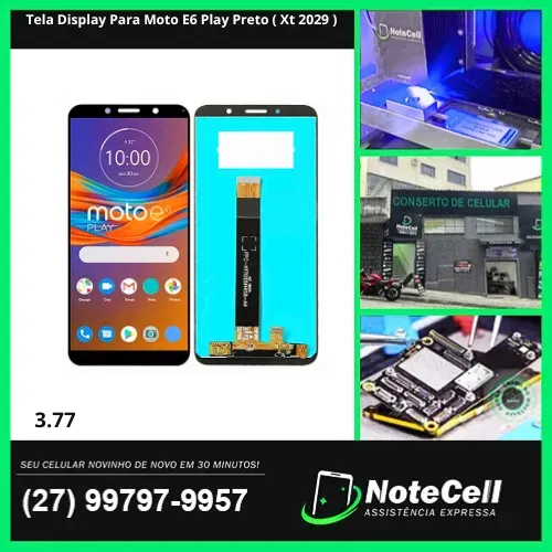 Tela Display Para Moto E6 Play Preto ( Xt 2029 )- Instalação Expressa Em 30 Minutos!