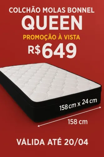 Colchão Molas Bonnel Queen 158x24 | Promoção à Vista Direto de Fábrica