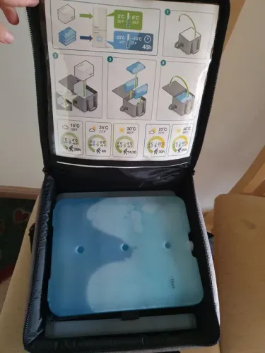 Caixa térmica com placas de gelo