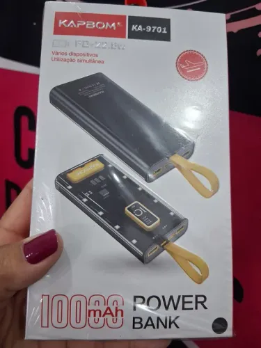Carregador portátil Power Bank 10000 mAh Kapbom Carga Rápida!