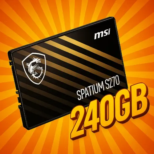SSD 240Gb MSI Spatium S270, , 2.5, Sata III 6GB/s, Leitura 500MB/s, Gravacao 400MB/s,