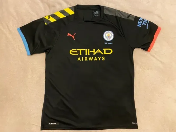 Camisa Futebol Manchester City 2019/20 Tam Gg Preta 125 Anos