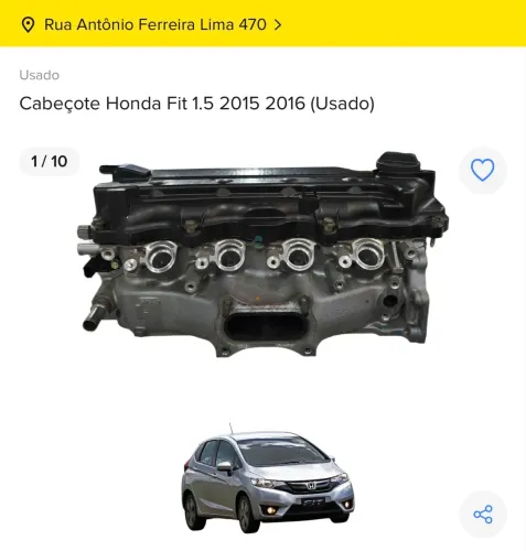 CABEÇOTE HONDA FIT 1.5 2016 COMPLETO