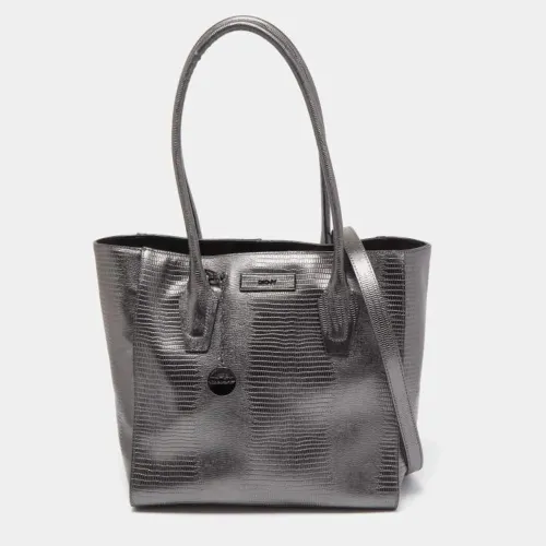 Bolsa tote dkny original prata metalizada tamanho grande
