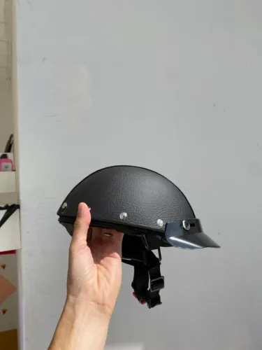 Capacete Coquinho Bike Eletrica e Scooter Custom Couro