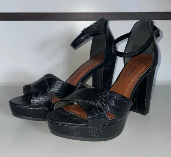 Promo Sandália de salto alto preta 38 picadilly meia pata