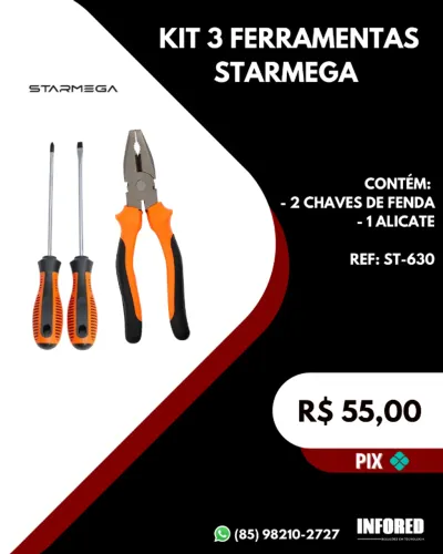 Kit 3 ferramentas Starmega ST-630