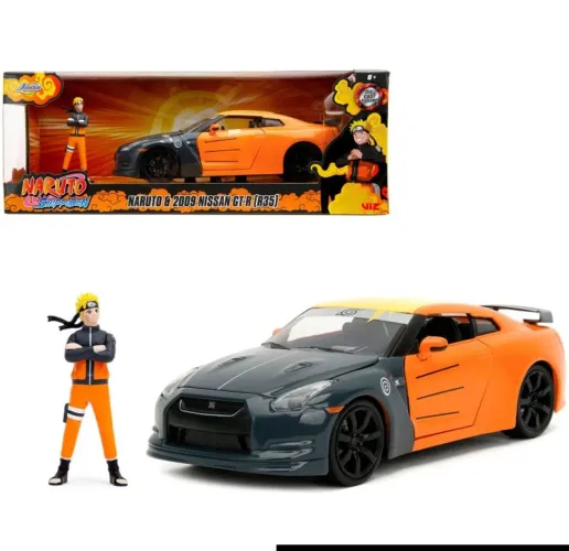 Nissan GT-R R35 2009 com miniatura do Naruto da Jada Toys, Naruto Shippuden
