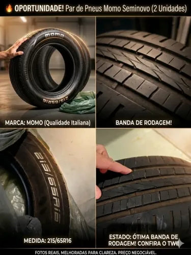 Pneu Momo 215/65 R16 - Novo- Pouco Rodado