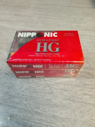 FITA K7 NIPPONIC HG EXTRA FERRO - KIT COM 04 LACRADAS