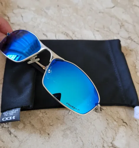 Oculos de sol oakley whisker azul espelhado lente prizm polarizado