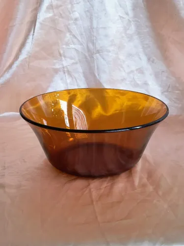 Tigela DURALEX âmbar antigo antiquario decoração vintage cozinha casa servir jantar prato