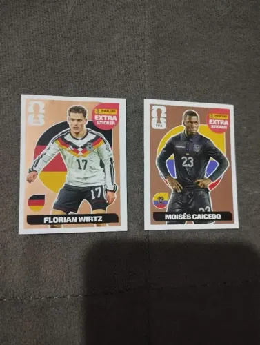 Vendem-se 2 figurinhas, sendo 1 Florian Wirtz bronze e 1 Moisés Caicedo bronze