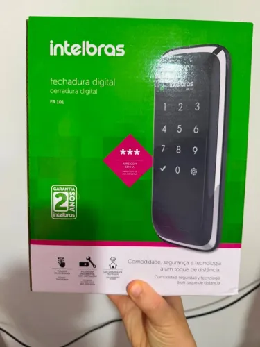 Fechadura Digital de Sobrepor Touch Screen FR 101 Preto Intelbras NOVA