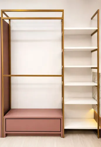 Closet Modular com Arara, Prateleiras e Armário - Excelente Estado!