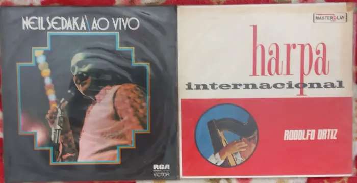 2 Discos Vinil Neil Sekada ao Vivo Harpa Internacional Rodolfo Ortiz Excelente Frete Gráti