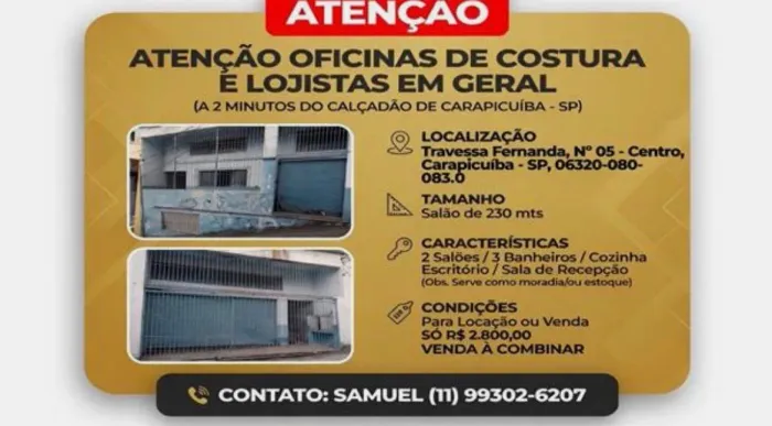 Alugo Prédio Centro de Carapicuíba 