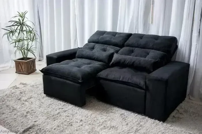 Sofá Retrátil Reclinável 1,50m 2 Lugares em Suede | Fabricação Própria