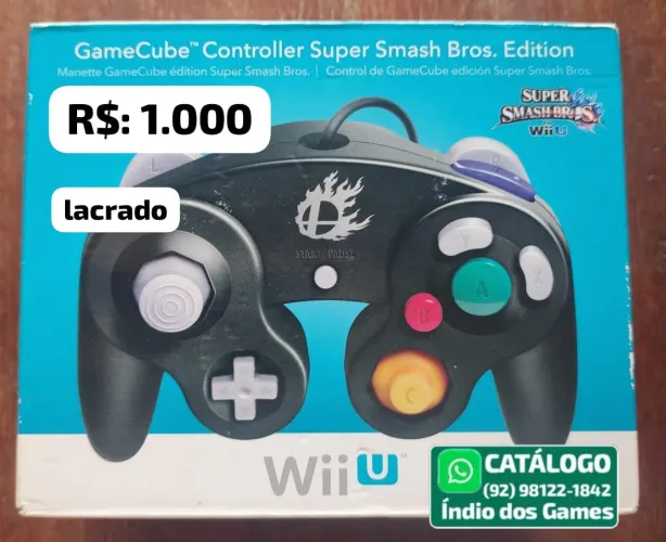 Controle Super Smash Bros. Editon Nintendo Wii-U LACRADO = R$: 1.000