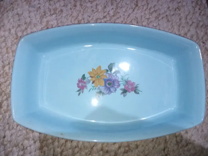 TRAVESSA ASSADEIRA REFRATARIA VINTAGE POZZANI JUNDIAI - AZUL FLORAL