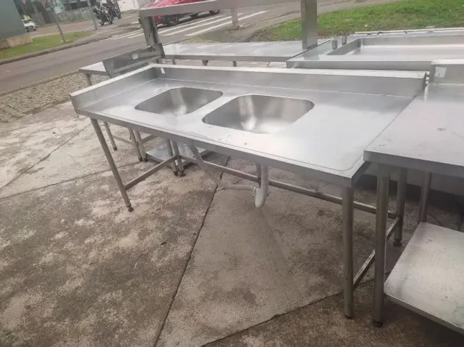 Pia dupla industrial inox 304