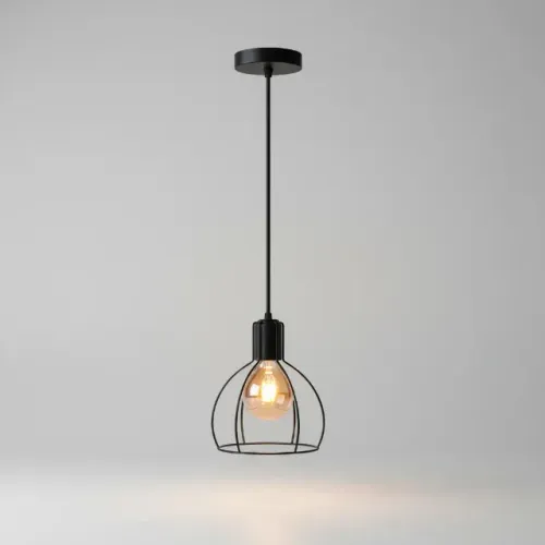 Pendente Aspen Preto Moderno 60w Blumenau
