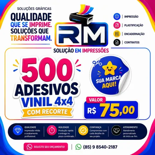 Adesivo vinil com recorte eletrônico